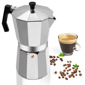 Aluminum 14 Cup 700ml Moka Pot Express Coffee Maker Stovetop Espresso Percolator Coffeemaker Italian Classic Style Brewing Greca Cafe Mocha Machine for Cafeteras Lover Camping Travel and Home Use 24oz
