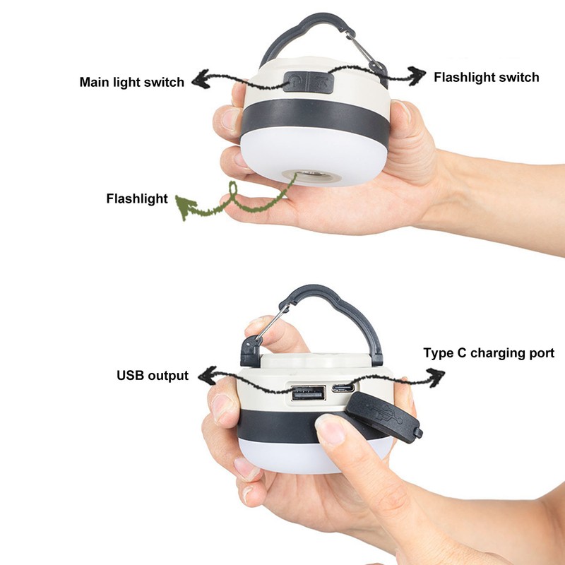 Outdoor Camping Lamp LED USB Rechargeable Tent Emergency Remote Control
