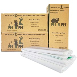 PET N PET Cat Litter Box Liners,Drawstring Litter Liner Bags for Litter Box, Extra Large Cat Litter Pan Liners,Heavy Duty Litter Liners Pet Cat Supplies 21 Counts