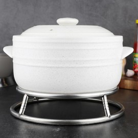 PRETYZOOM Wok Ring Stand Stainless Steel Round Pot Rack Heat-resistant Pot Holder Kitchen Tool 10.4 Inch Diameter