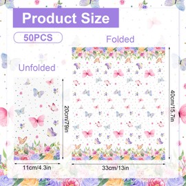 Napkins Butterfly, Napkins Flowers, Napkins Birthday, Spring Napkins, Disposable Drinks Napkins, Light Pink Dessert Napkins for Birthdays, Weddings, Baby