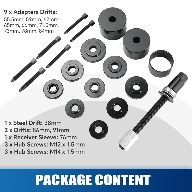 ATPEAM 19pcs Universal Front Wheel Drive Bearing Puller | Front