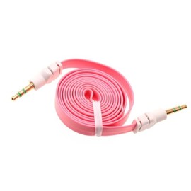 Fonus Aux Cable 3.5mm Adapter Compatible with TCL 60/60R/60 SE/XE NXTPaper, Car Stereo Aux-in Audio Cord Speaker Jack Wire Flat Pink