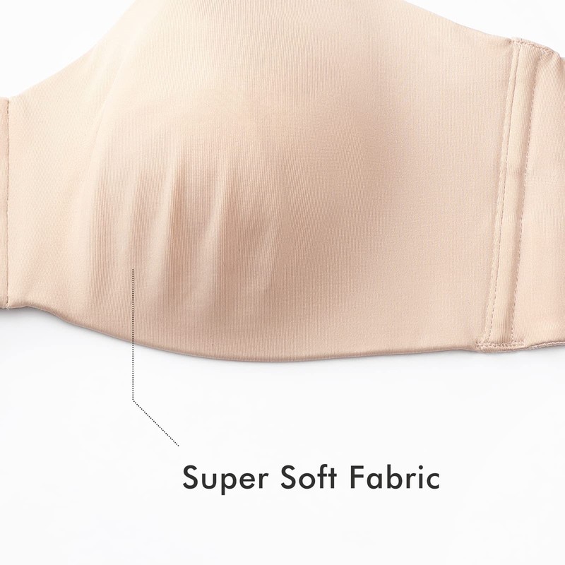 DELIMIRA Women's Strapless Bra Silicone-Free Minimizer Bandeau Plus Size Unlined