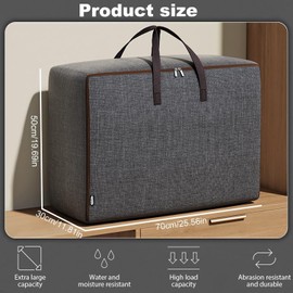 Punklong Bedding Storage Bag, Storage Bag for Duvets, Large Storage Bag with Zip, Waterproof Bag, Ideal for Clothes, Pillows, Bedding Organisation (100 L x 2)