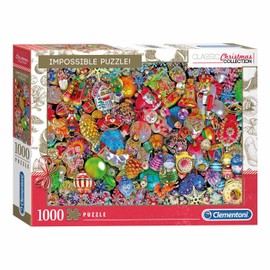 Clementoni - 39585 - Christmas Collection Santa - Jolly, Puzzle Imposible - Puzzle de 1000 Piezas, Rompecabezas de Navidad para Adultos, Juego de Habilidad para Toda la Familia