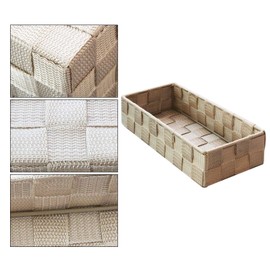 wm Homebase Storage Basket Woven Polypropylene Bathroom Basket Rectangular in Beige 26 x 11 x 6 cm