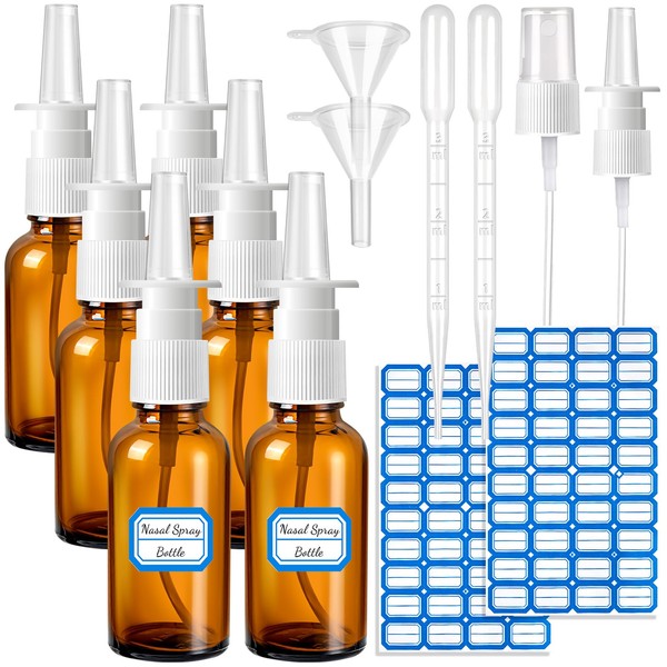ZHWKMYP 14 Pcs Nasal Spray Bottle, 30ML/1OZ 6 Pcs Empty