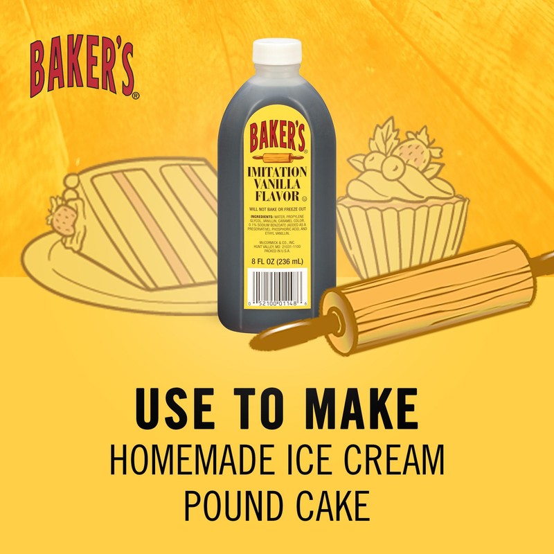 Baker's Imitation Vanilla Flavor, 8 fl oz (Pack of 24)
