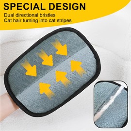 KEWUF 2 Pcs Doppelseitige antistatische Haustier Handschuhe, Doppelseitige Entwirrungs Handschuhe Haustiere, doppelseitig Haustiere Antistatik Handschuhe, für Hund & Katze Haustier Bürsten Handschuh