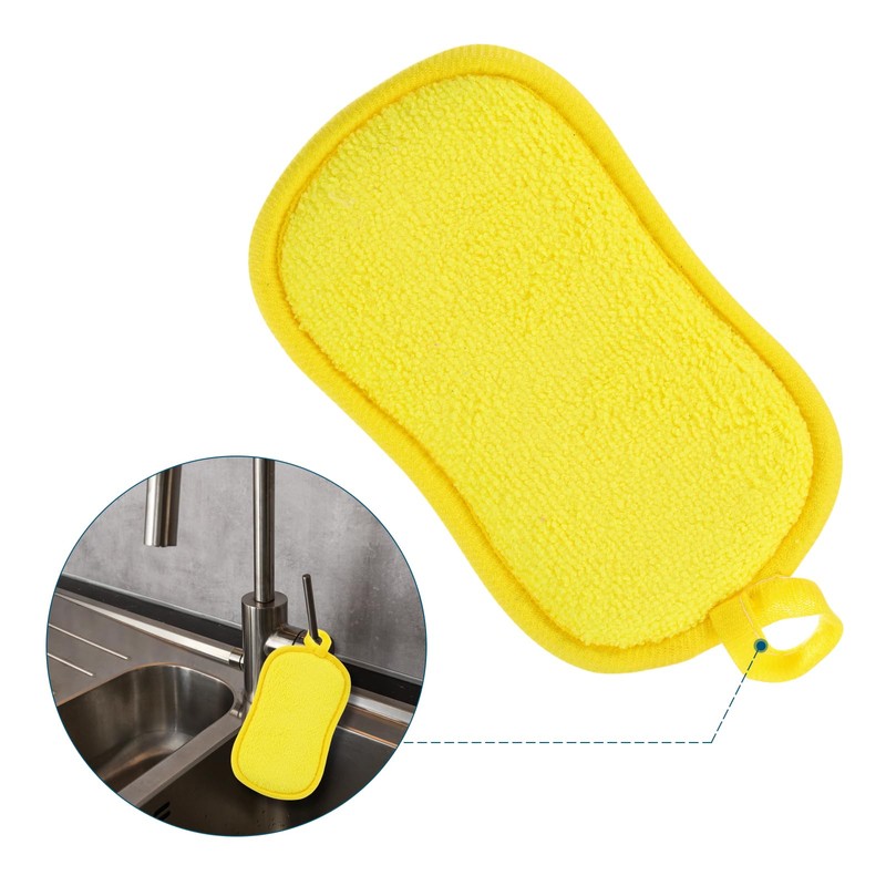 sourcing map Multipurpose Kitchen Dish Sponge Scrubber, 5 Pcs Non