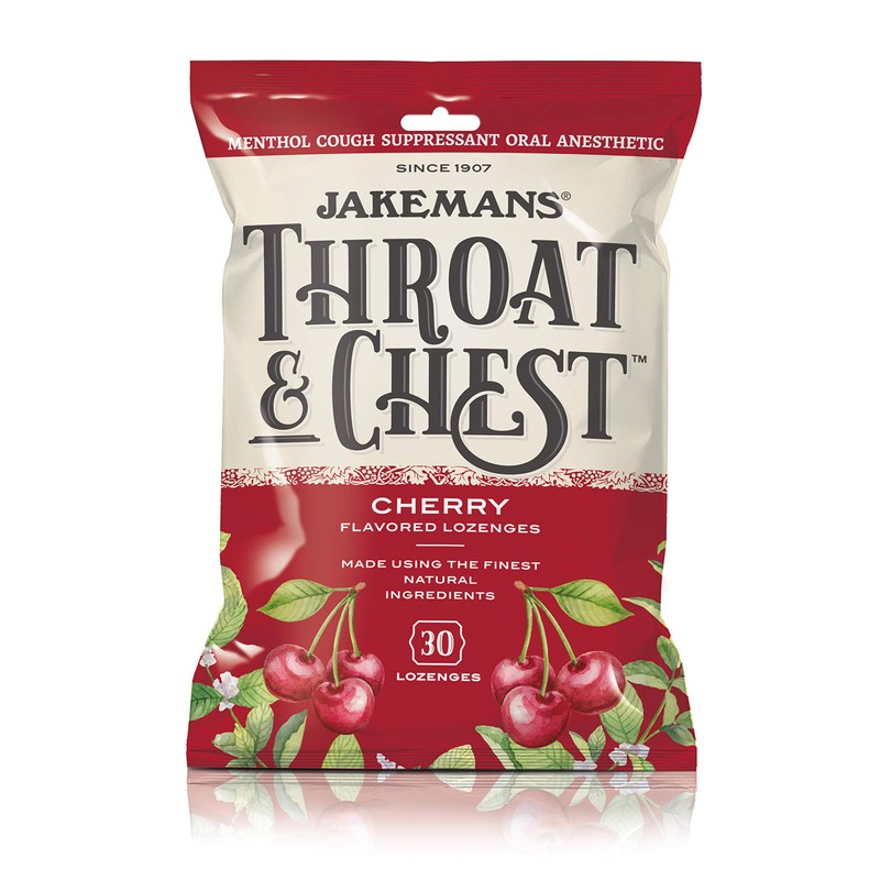 Jakemans Cherry Throat & Chest Lozenges Cough Drops – Cough,
