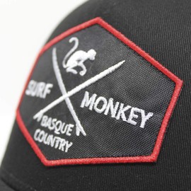 Dressed in Music Play with ME Surf Monkey® Adjustable Baseball Cap, Type: Trucker Origins, Men/Women Caps, One Size Black