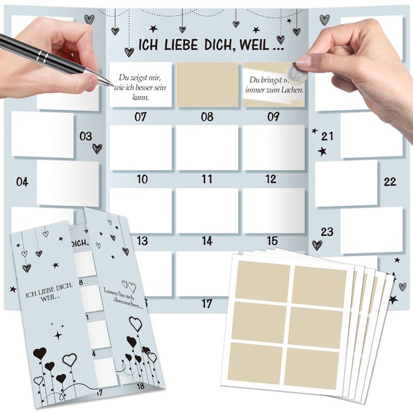 DPKOW Couples Advent Calendar Scratch Card "Ich liebe dich weil