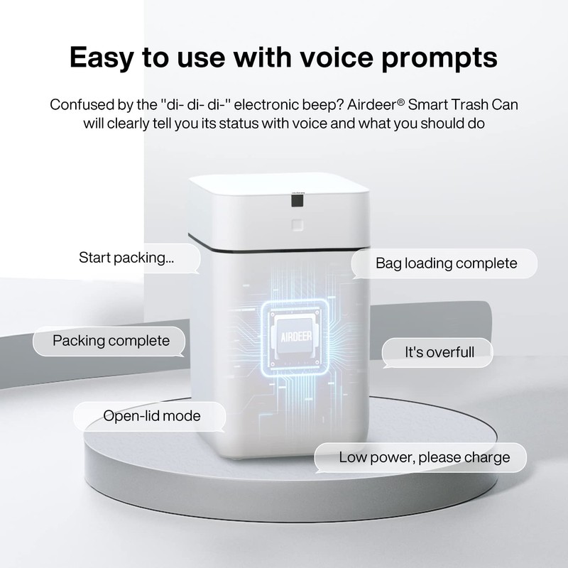 Airdeer Automatic Trash Can, 4 Gallon Self Sealing and Self-Changing