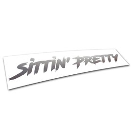 Sittin' Pretty 8" White Decal/Sticker ___ Road for JDM kdm Euro Slammed Drift Race (Metallic Silver)