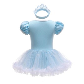 Lito Angels Baby Princess Costume with Headband Infant Fancy Dress Up Birthday Party Outfits Age 0-3 Months Blue 296