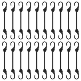 TaoTazon Bungee Cord with Hooks, Pack of 20, Expander with Hooks, 15 cm, Multifunctional Heavy Duty Tarpaulin Tensioners, Rubber Tensioners with Hooks for Banners, Posters, Tents