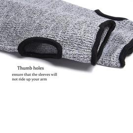 TopHomer Cut Resistant Sleeves, Safety Work Protective Gloves Anti-Cut 35CM Guard Bracers with Thumb Slot for Protect Forearm Wrist Arm (1 Pair)