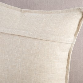 Madizz Set of 2 Linen Cushion Covers, Soft Decorative Cushion Covers, for Sofa, Bedroom, Light Beige 30 x 50 cm, Rectangular