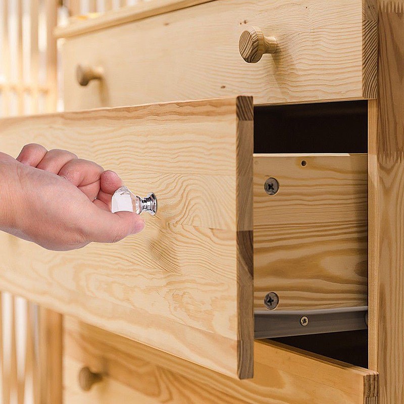 Easily Life 10 Pcs White Clear Crystal Glass Cabinet Knobs