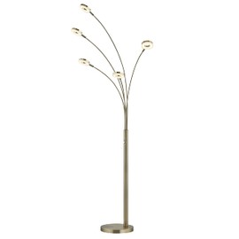 Artiva USA LED802268FAB UFO Super Bright LED 5-Arched Floor Lamp with Touch Dimmer 73" H Antique Satin Brass