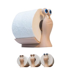 Auriselle Funny Snail Toilet Roll Holder 3D Printed Standing, Loo Roll Storage and Tissue Organiser Set with Novelty Bathroom Decor for Home, Toilet, Free Standing Gift Idea