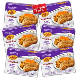 KJ Poultry Kosher for Passover Gluten Free Meals, Roast Chicken with Potato & Carrots, Halal, (6 Pack) Prepared Entree Fully Cooked, Shelf Stable Microwave Dinner, Travel Military Camping