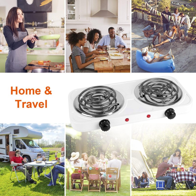 2000W Electric Double Burner Portable Coil Heating Hot Plate Stove