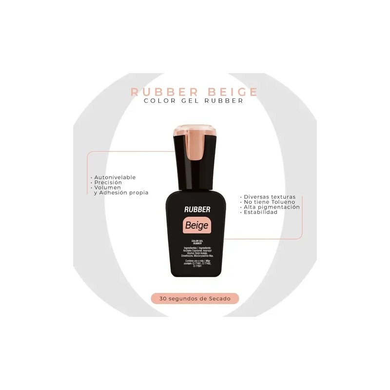 Rubber Organic Nails Pink Beige O Clear De 15ml A