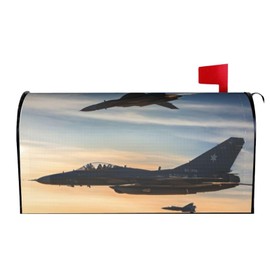 Aircraft Fighter Jets Print Mailbox Covers Magnetic Mailbox Wraps,Post Letter Box Cover Garden Decor Yard Mailbox