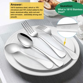 LIANYU 20-Piece 18/10 Flatware Set, Stainless Steel Fancy Silverware Cutlery Set for 4, Tableware Eating Utensils for Restaurant Wedding, Dishwasher Safe, Mirror Polished