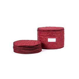 Covermates Keepsakes - Round Soup Bowls Storage â Padded Protection - ID Window - Dish Storage - Red