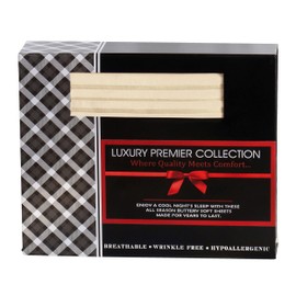 Elegant Comfort Luxurious Microfiber GIFT BOX 4-Piece Bedding Sheet Set, Breathable, Soft 1500 Premium Hotel Quality, Deep Pocket and Easy Fit, Twin/Twin XL, Cream