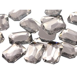 Allstarco 18x13mm Flat Back Octagon Acrylic Rhinestones Plastic Gems for Jewelry Making Costume Jewels Cosplay Embelishments Crafts - 30 Pieces (Crystal Clear H102)