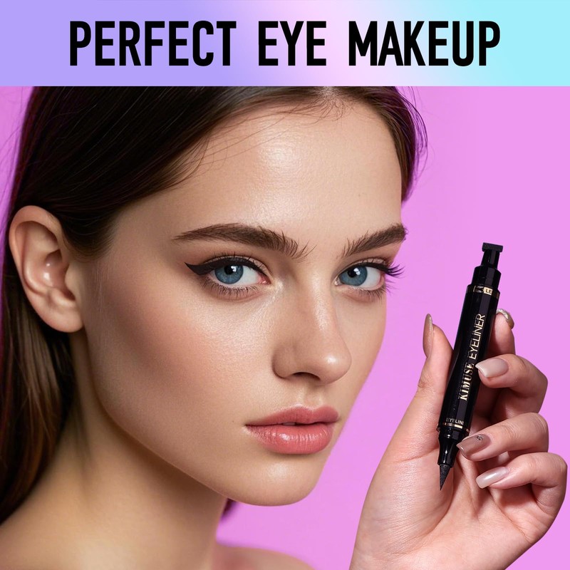 KIMUSE 2PCS Eyeliner Stamp, Wing Cat Eye Stamp, Waterproof Smudge