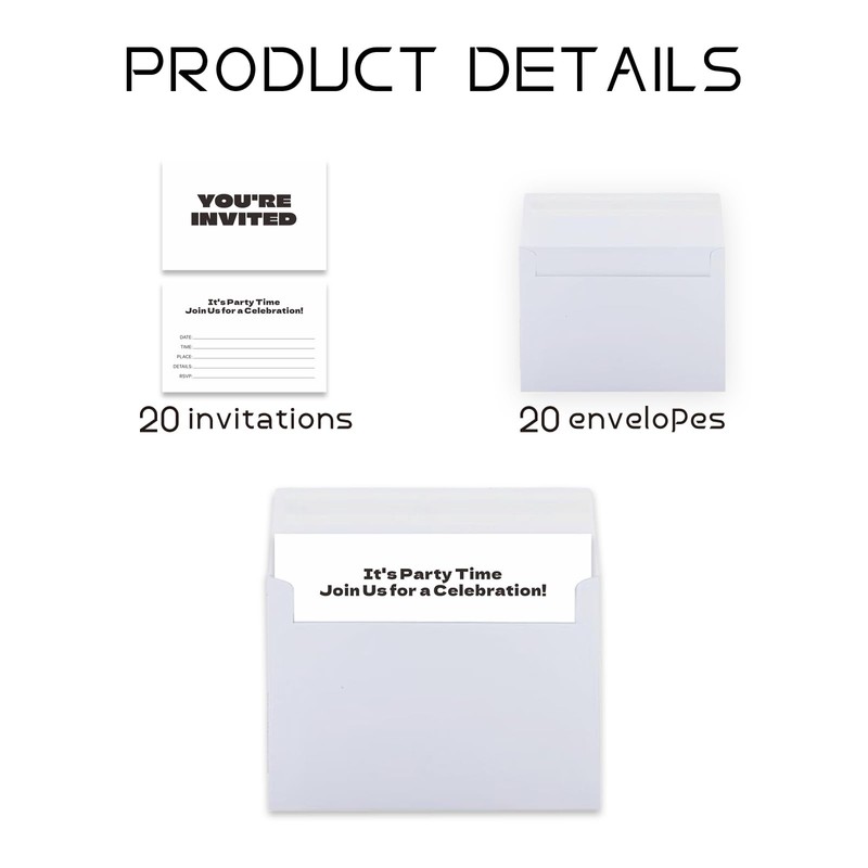 Dinggaogao You're Invited Birthday Party Invitations with Envelopes - 4x6