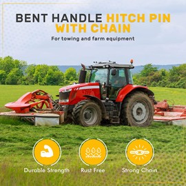 1Pack Heavy Duty Steel Hitch PIN with Chain and Linchpin,7/8” Dia x 6 1/4inch Long, for Secure Mounting of Hitches and Axles (Size: 22 x 160mm /7/8 x 6-1/4 inch)