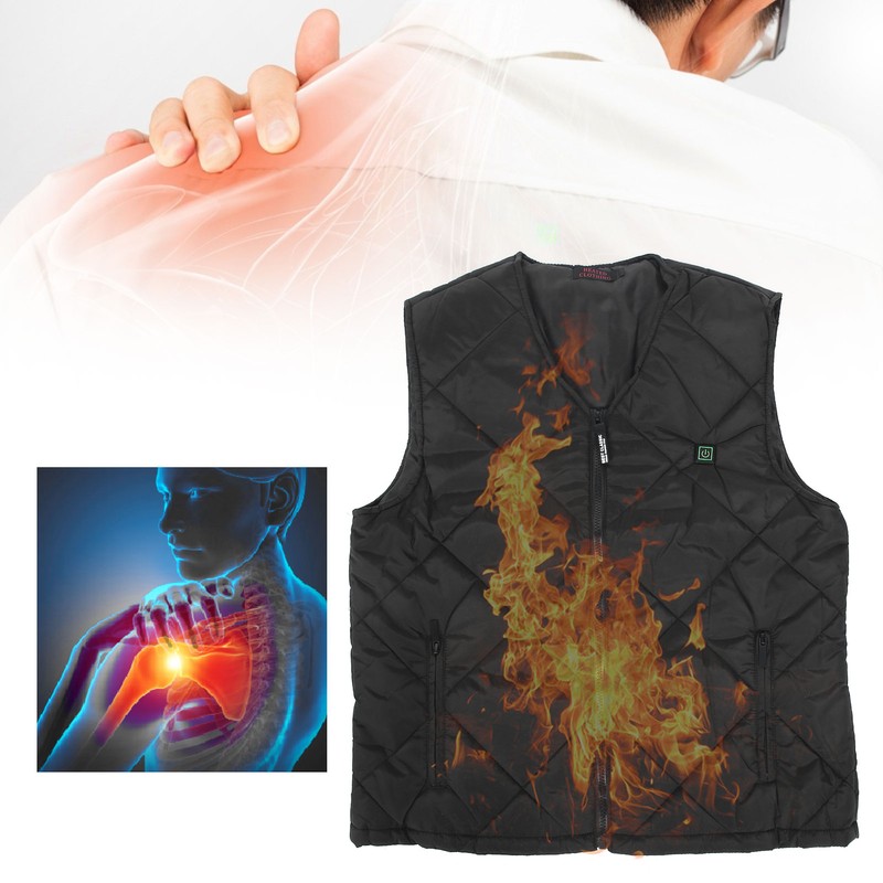 Electric Heated Vest USB Charging Winter Warm Body Thermal Tempertature