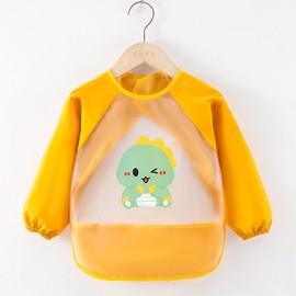 Kids' Multi-purpose Art Smock Apron TD029 100 [Recommended for 2-3 years old]/Long Sleeve TPU [Purple Doll] 10ea