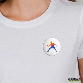 Huuraa Button Tischtennis bunte Silhouette Geschenk Größe 25mm Tischtennis Geschenkidee
