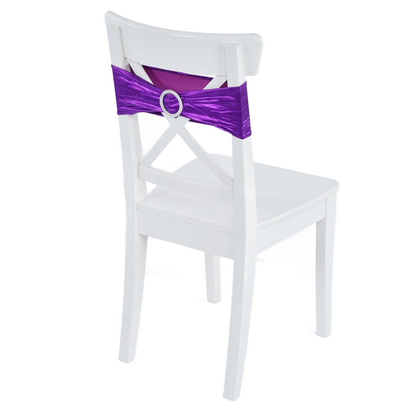10Pcs Chair Cover Bands Elastic Stretch Sashes Bows for Wedding
