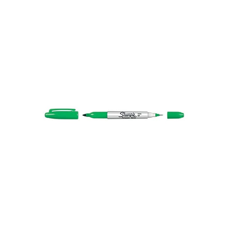 sanford Twin Tip, Fine/Ultra Fine Point, Green, Permanent Marker Pens