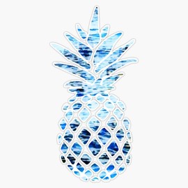 Blue Ocean Design Pineapple Bumper Sticker Vinyl Decal 5 inches