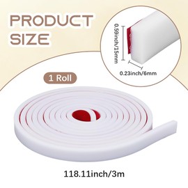 CRASPIRE 9.8ft x 0.6inch Peel and Stick Trim White Self-Adhesive Soft Decorative Strip Wall Molding Trim for Walls Chair Rail Panel Moulding for Home Decor Tile Edge Door Mirror Frame