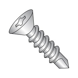 Small Parts 1240KPF410 410 Stainless Steel Self-Drilling Screw, Plain Finish, 82 Degree Flat Head, Phillips Drive, #3 Drill Point, #12-14 Thread Size, 2-1/2" Length (Pack of 10)