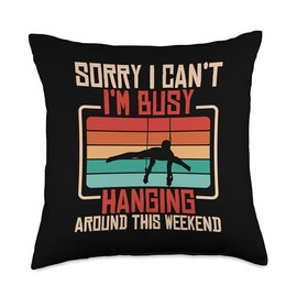 Ring Gymnastics Hanging Arround Gymnast Throw Pillow