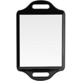 Mirrorvana Espejo de Mano para peluquería y barbería Ligero con Asas - Herramienta portátil para Cortar el Pelo Solo, Uso Profesional o en casa - 36 cm x 22 cm