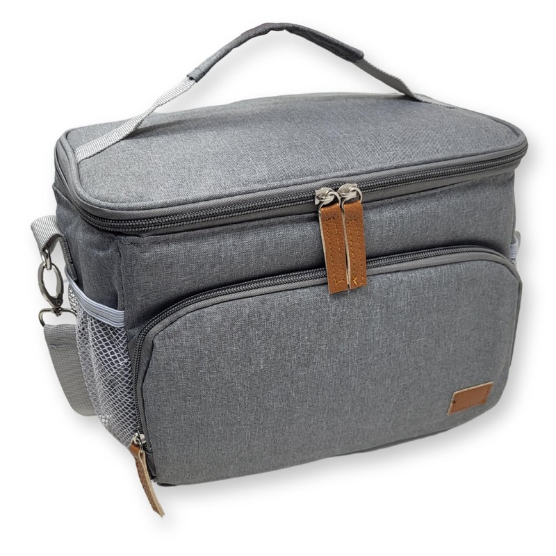 Insulated 8L Cool Bag Small with Carry Strap, Grey, 2