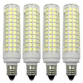 Lxcom Lighting E11 LED Corn Bulb 15W Dimmable Ceramic LED Light Bulbs 120W Equivalent 136 LEDs 2835 SMD 1500LM Daylight White 6000K T3/T4 JDE11 E11 Mini Candelabra Base for Home Lighting, 4 Pack